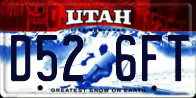 UT license plate D526FT