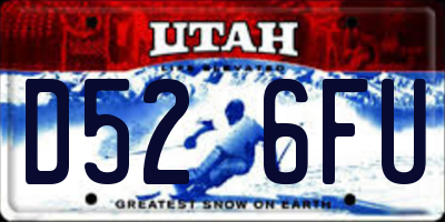 UT license plate D526FU