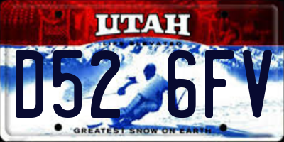 UT license plate D526FV