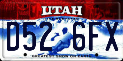 UT license plate D526FX