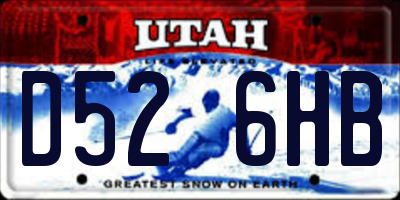 UT license plate D526HB