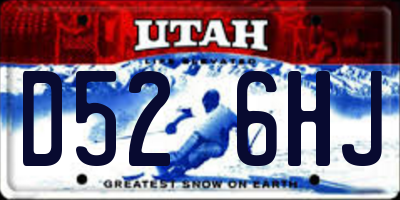 UT license plate D526HJ