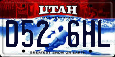 UT license plate D526HL