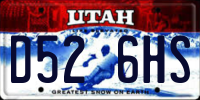 UT license plate D526HS