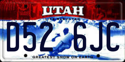 UT license plate D526JC