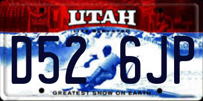 UT license plate D526JP