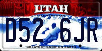 UT license plate D526JR