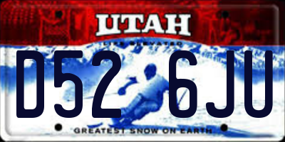 UT license plate D526JU