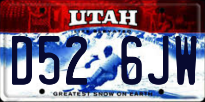 UT license plate D526JW