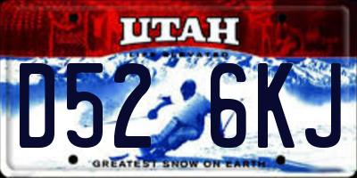 UT license plate D526KJ