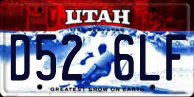 UT license plate D526LF