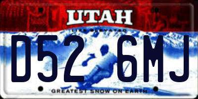 UT license plate D526MJ