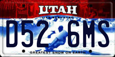 UT license plate D526MS