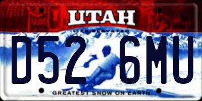 UT license plate D526MU