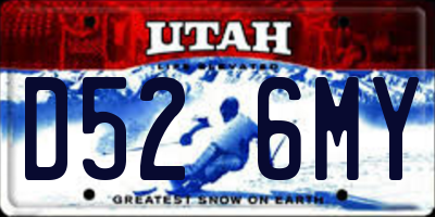 UT license plate D526MY