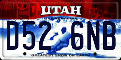 UT license plate D526NB