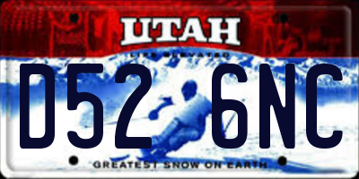 UT license plate D526NC