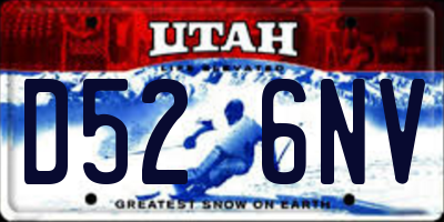 UT license plate D526NV