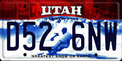 UT license plate D526NW