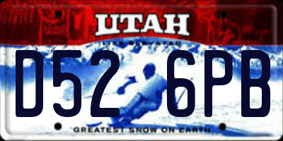 UT license plate D526PB