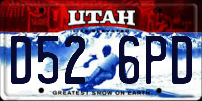 UT license plate D526PD