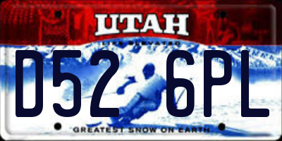 UT license plate D526PL