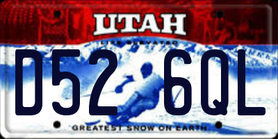 UT license plate D526QL