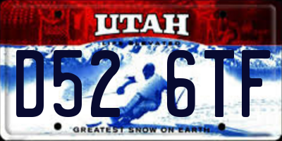 UT license plate D526TF