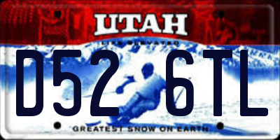 UT license plate D526TL