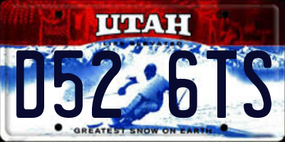 UT license plate D526TS
