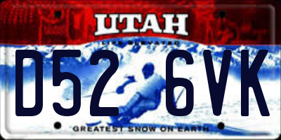 UT license plate D526VK