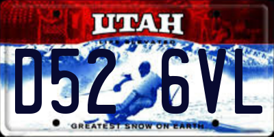 UT license plate D526VL