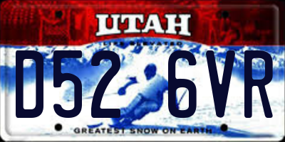 UT license plate D526VR