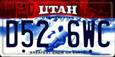 UT license plate D526WC