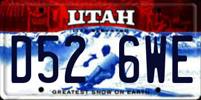 UT license plate D526WE