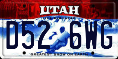 UT license plate D526WG