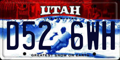 UT license plate D526WH