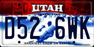 UT license plate D526WK