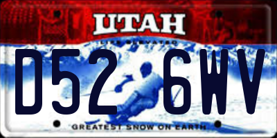 UT license plate D526WV
