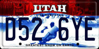 UT license plate D526YE