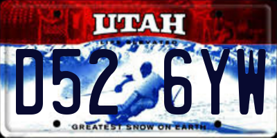 UT license plate D526YW