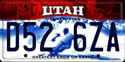 UT license plate D526ZA