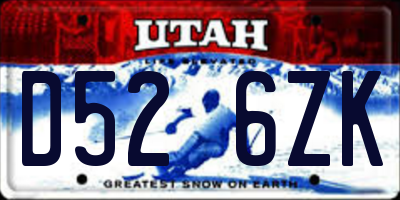 UT license plate D526ZK