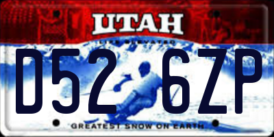 UT license plate D526ZP