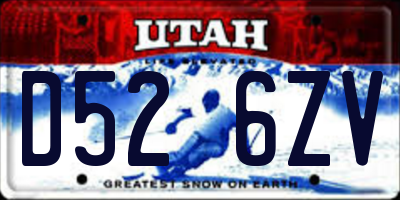 UT license plate D526ZV