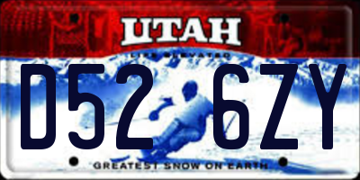 UT license plate D526ZY