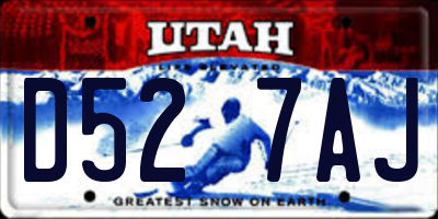 UT license plate D527AJ