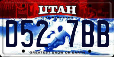 UT license plate D527BB