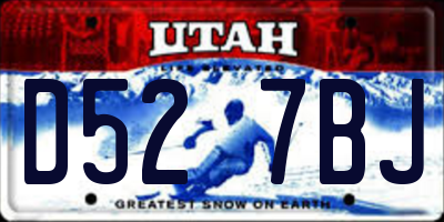 UT license plate D527BJ