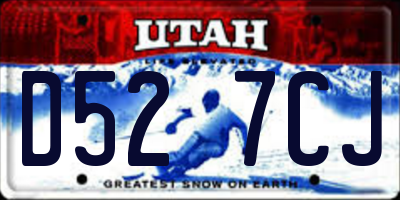 UT license plate D527CJ